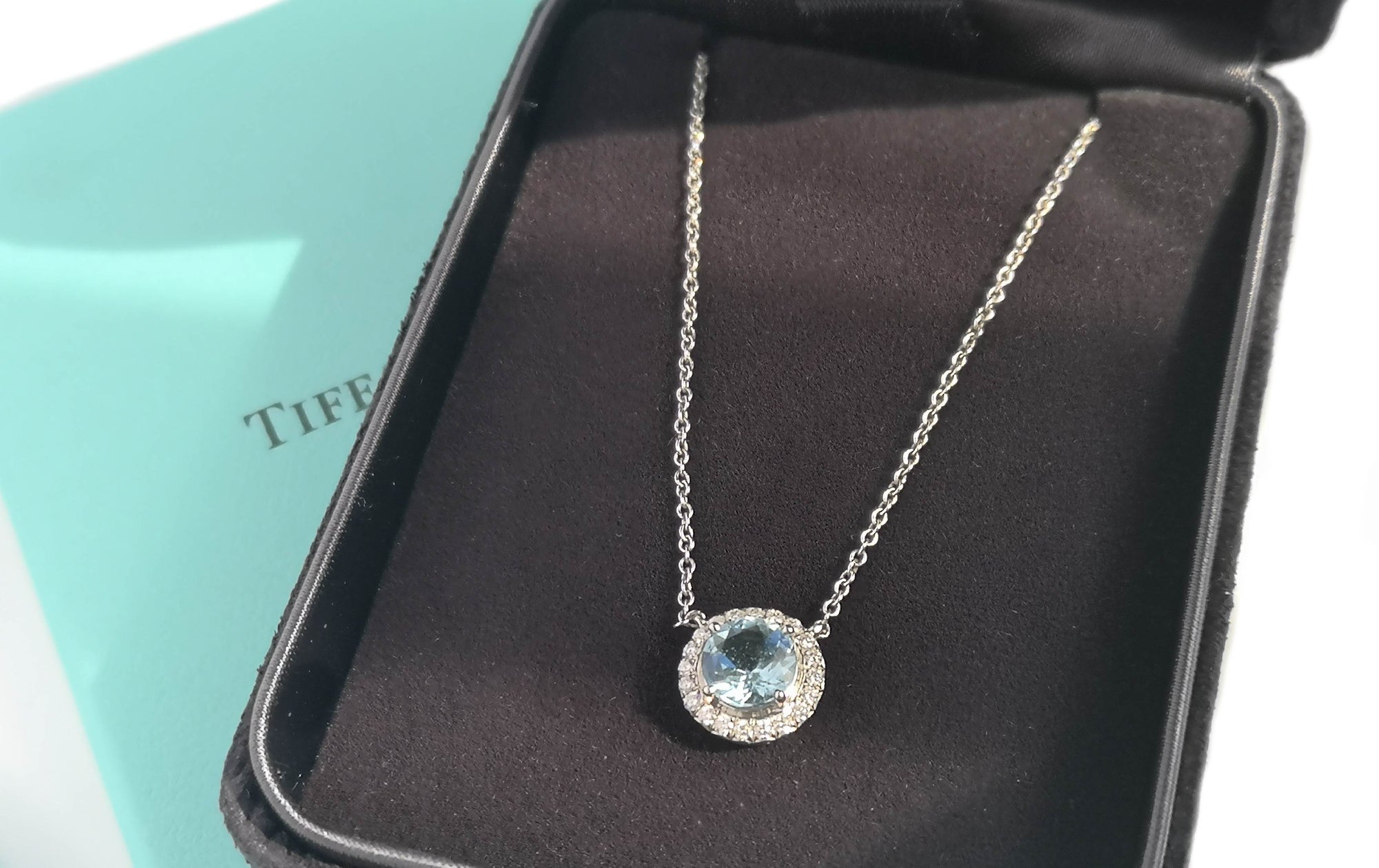 Tiffany & Co. Diamond & Aquamarine Soleste Pendant