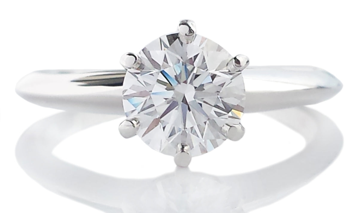 Tiffany & Co E/VS2 Round Brilliant Cut Diamond Engagement Ring
