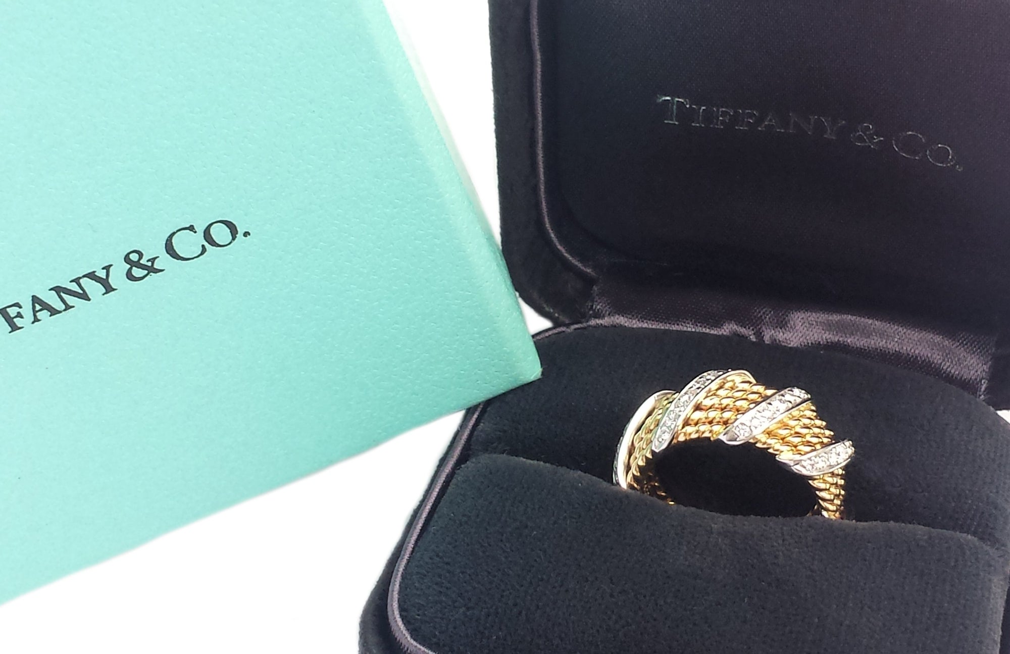 Tiffany & Co. Five Row Jean Schlumberger Diamond Rope Ring