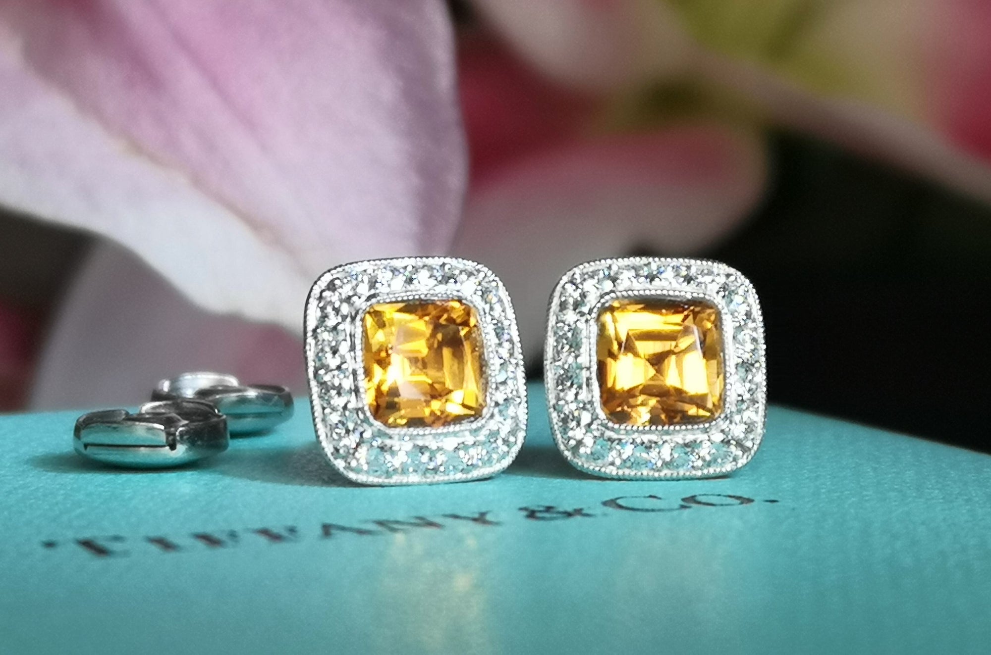 Tiffany & Co. Legacy 3.41tcw Spessartite & Diamond Earrings