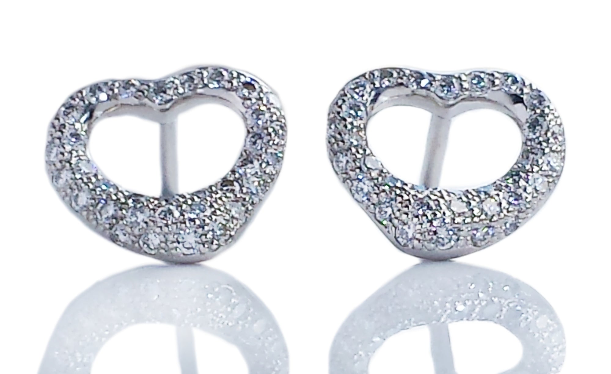 Tiffany & Co. Elsa Peretti Diamond Open Heart Earrings