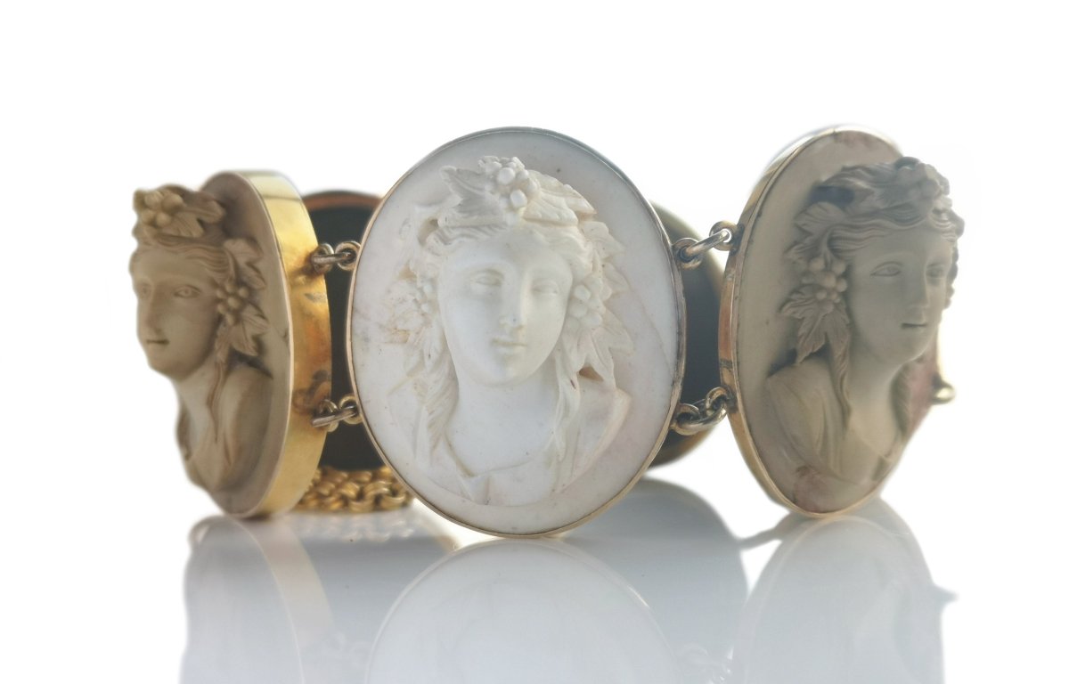19th Century Grand Tour Gold Lava Bracelet - Bloomsbury Manor Ltd