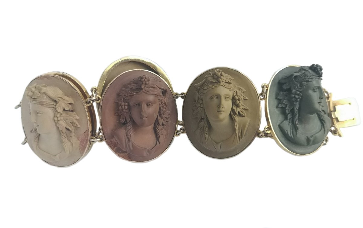 19th Century Grand Tour Gold Lava Bracelet - Bloomsbury Manor Ltd