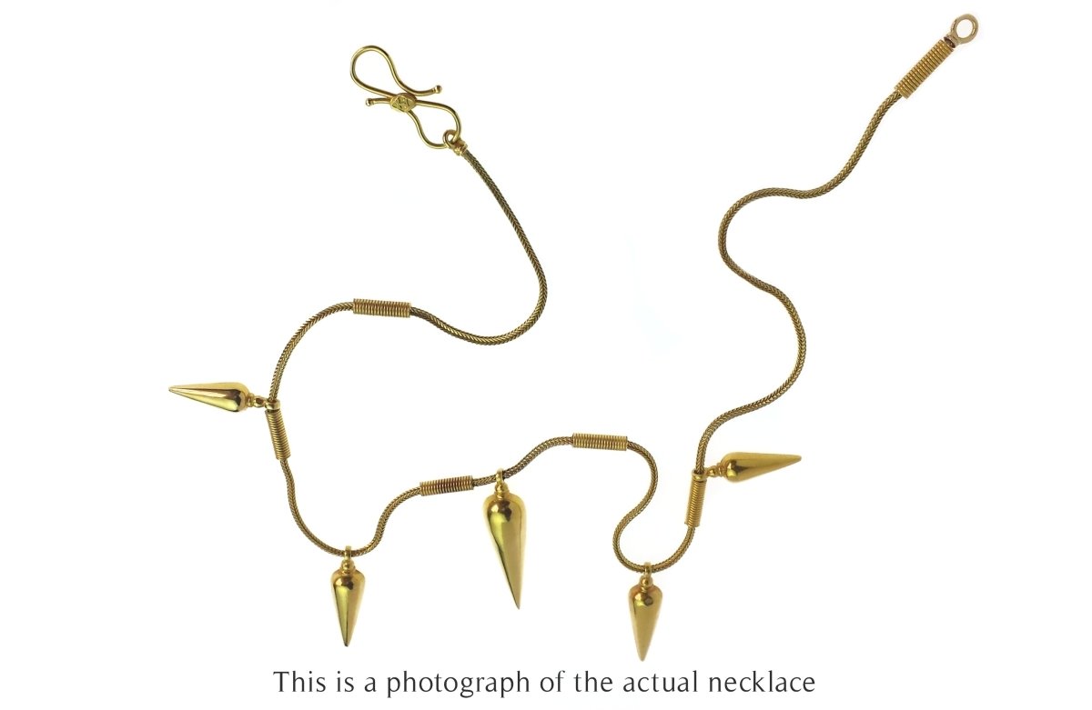 Antique Castellani Etruscan Revival 15k Gold Amphora Necklace - Bloomsbury Manor Ltd