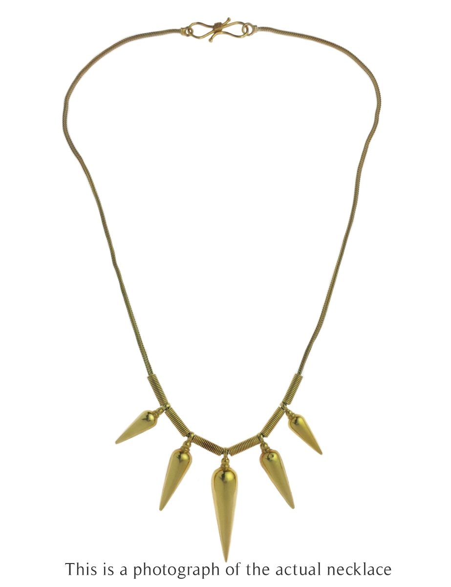 Antique Castellani Etruscan Revival 15k Gold Amphora Necklace - Bloomsbury Manor Ltd