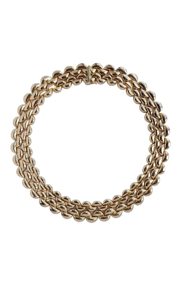 Cartier 1996 Syla Demi Lune 4 - Row 18k Gold Choker Necklace - Bloomsbury Manor Ltd