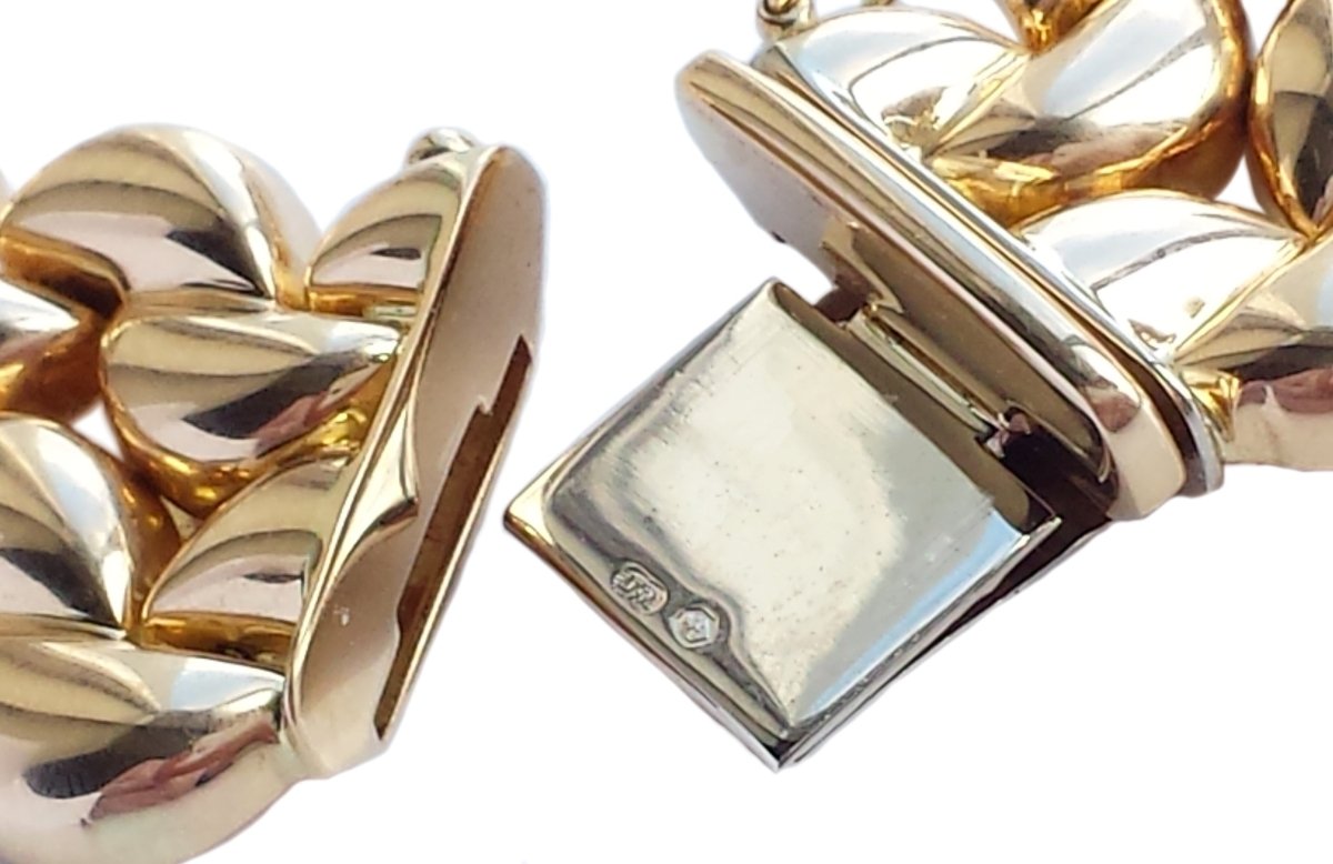 Cartier 1996 Syla Demi Lune 4 - Row 18k Gold Choker Necklace, Hallmarks - Bloomsbury Manor Ltd