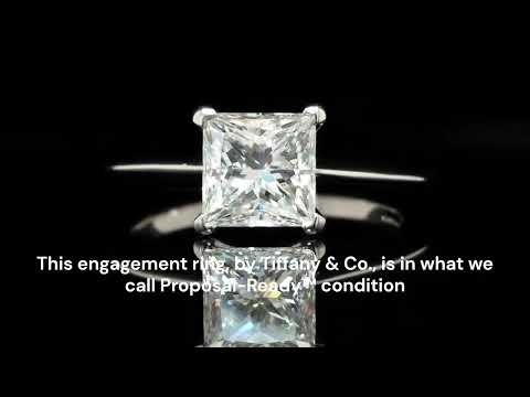 Video of Tiffany & Co. 1.39ct E/VVS2 Princess Cut Diamond Engagement Ring - Bloomsbury Manor Ltd