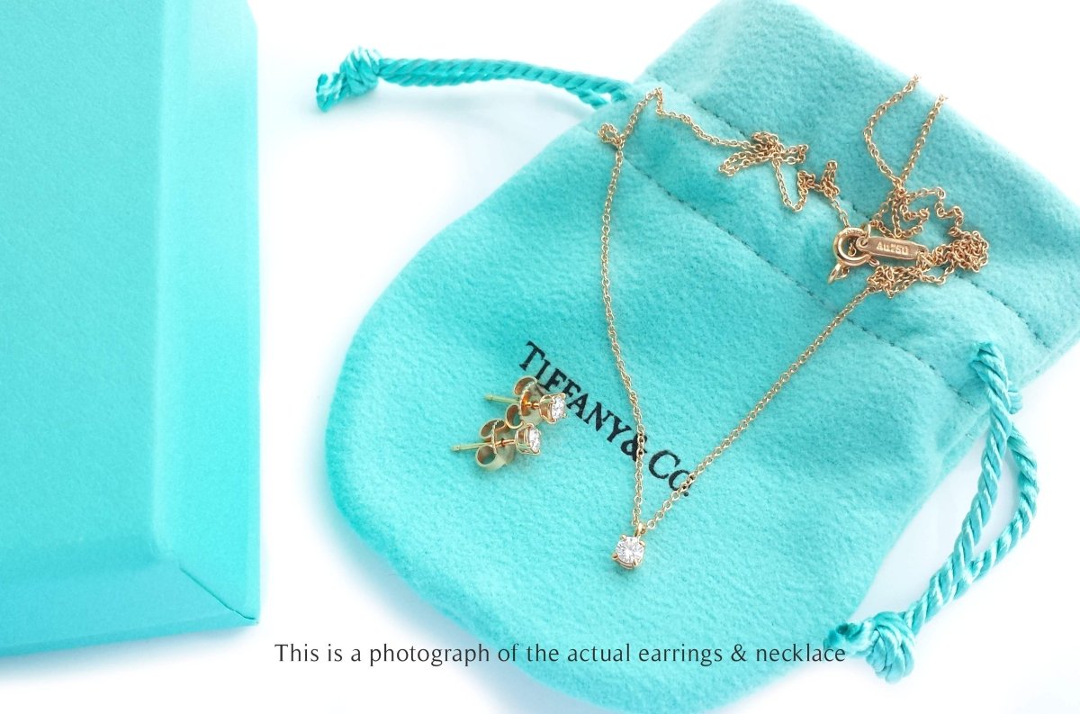 Tiffany & Co 0.12ct Round Brilliant Diamond 18k Rose Gold Pendant - Bloomsbury Manor Ltd