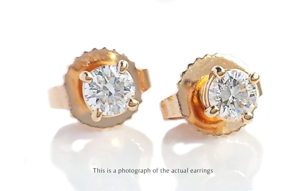Tiffany & Co 0.22ct Round Brilliant Diamond 18k Rose Gold Earrings - Bloomsbury Manor Ltd