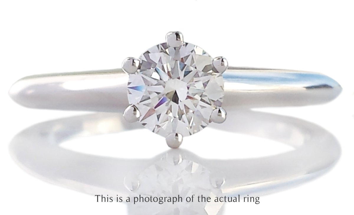Tiffany & Co. 0.41ct F/VS2 Round Brilliant Cut Diamond Engagement Ring - Bloomsbury Manor Ltd