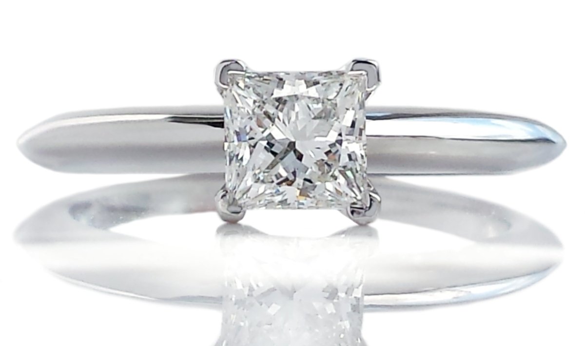 Tiffany & Co. 0.43ct F/VVS2 Princess Cut Diamond Engagement Ring - Bloomsbury Manor Ltd
