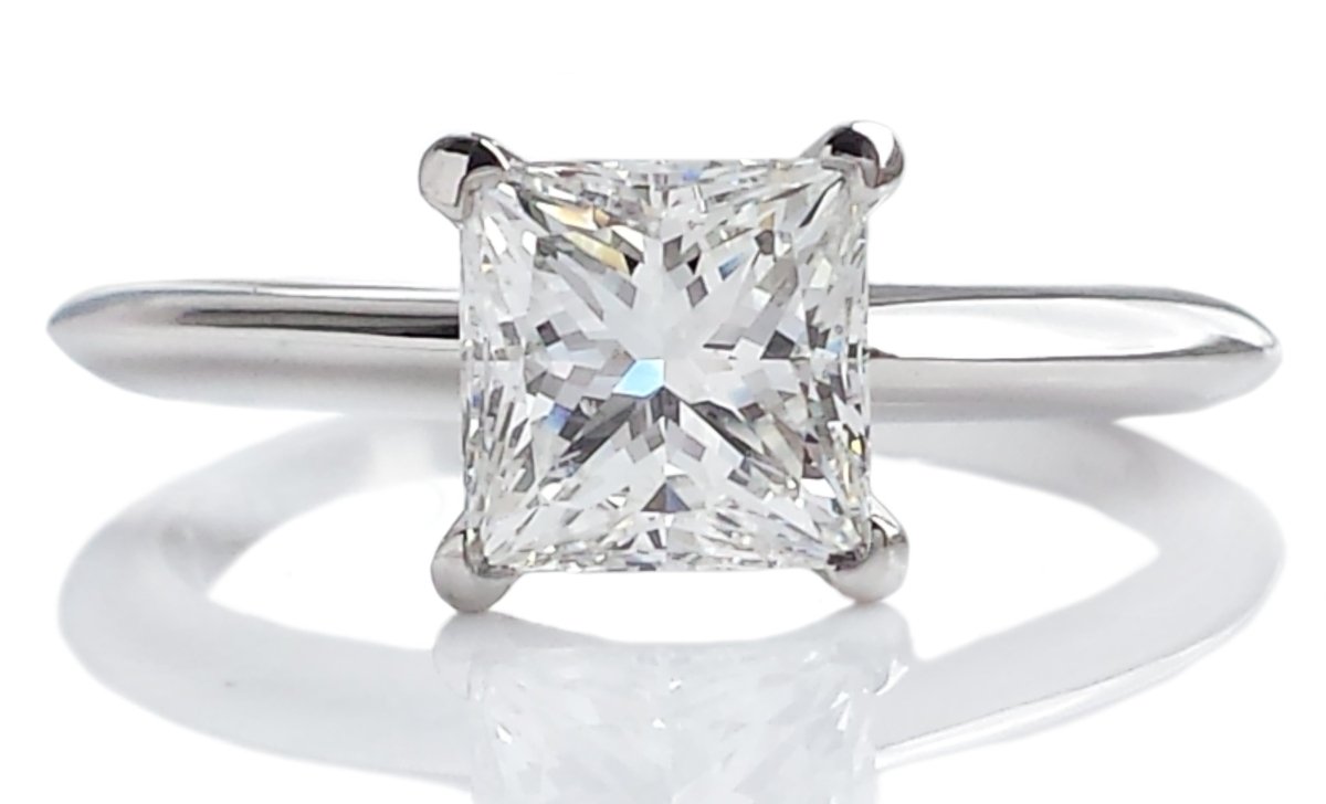 Tiffany & Co. 1.39ct E/VVS2 Princess Cut Diamond Engagement Ring - Bloomsbury Manor Ltd