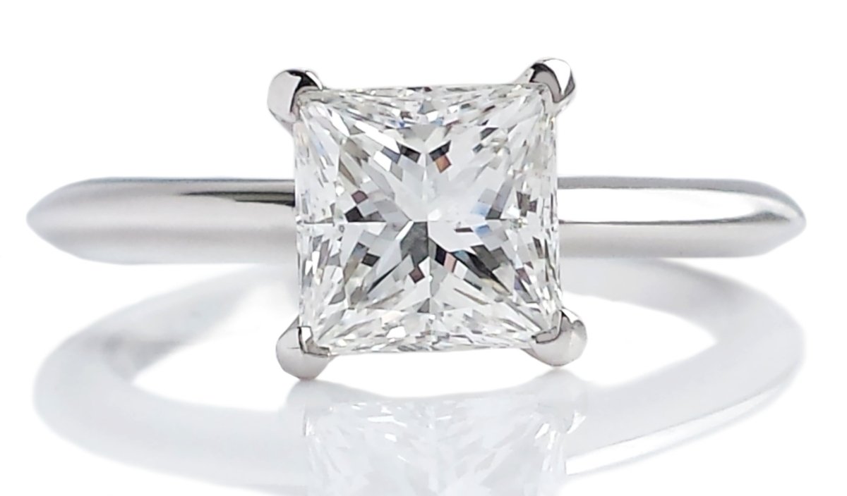 Tiffany & Co. 1.39ct E/VVS2 Princess Cut Diamond Engagement Ring - Bloomsbury Manor Ltd