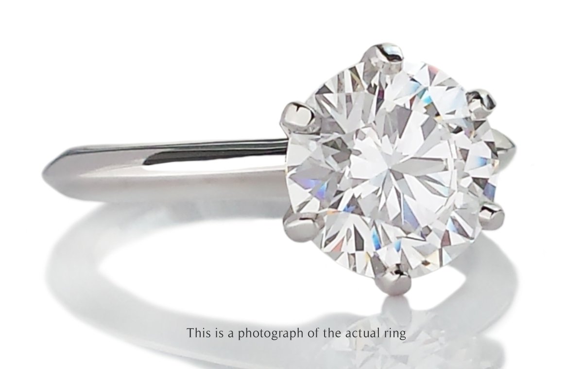 Tiffany & Co 2.42ct F/VS1 XXX Round Brilliant Diamond Engagement Ring - Bloomsbury Manor Ltd