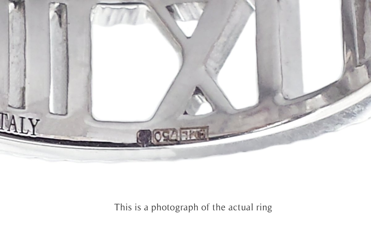 Tiffany & Co Atlas Diamond 18k White Gold Ring - Bloomsbury Manor Ltd