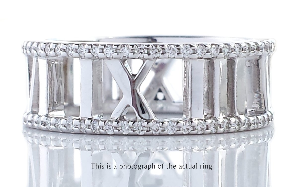 Tiffany & Co Atlas Diamond 18k White Gold Ring - Bloomsbury Manor Ltd