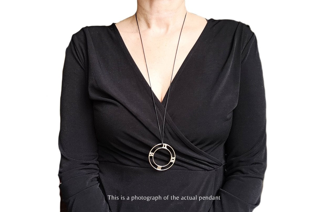 Tiffany & Co Atlas Roman Numerals 18k Gold XL Pendant - Bloomsbury Manor Ltd