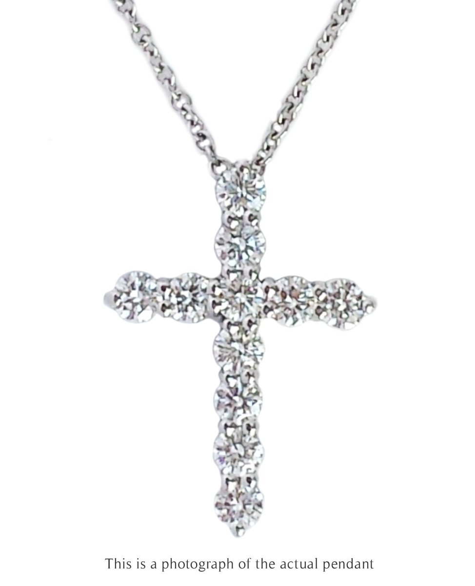 Tiffany & Co Diamond Cross Pendant with Chain - Bloomsbury Manor Ltd