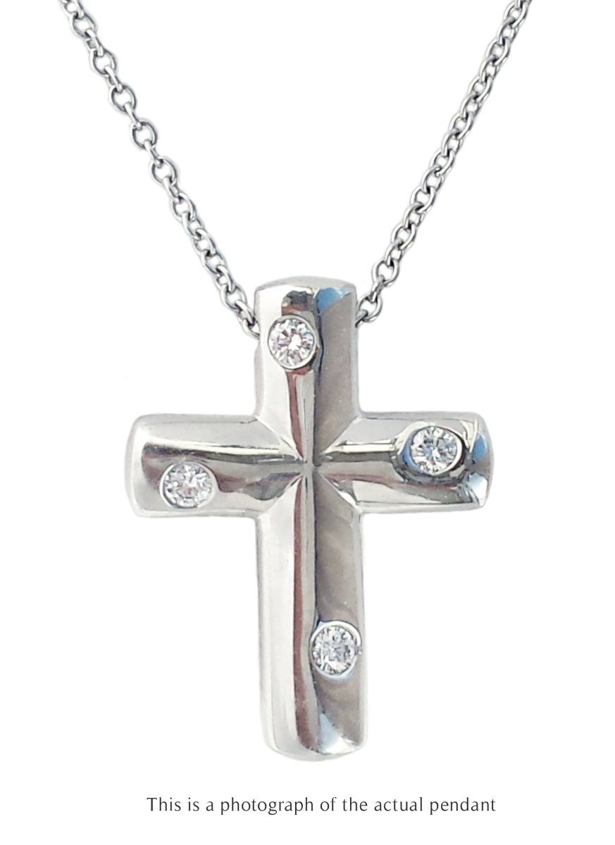 Tiffany & Co Dots 4 Diamond Platinum Cross Pendant - Bloomsbury Manor Ltd