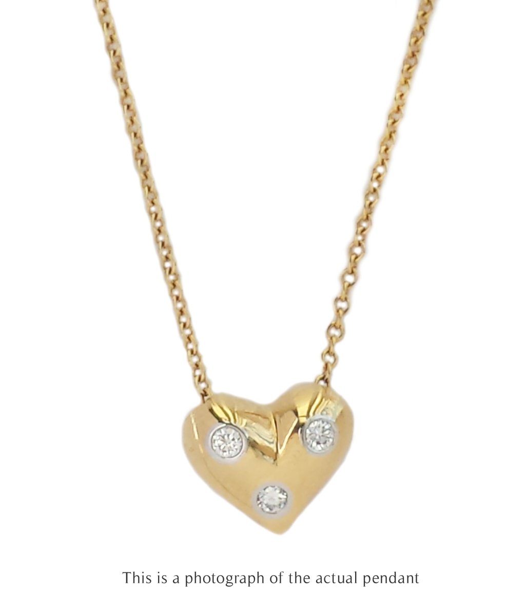 Tiffany & Co. Dots / Etoile 3 - Diamond Heart Pendant in 18k Gold & Platinum - Bloomsbury Manor Ltd