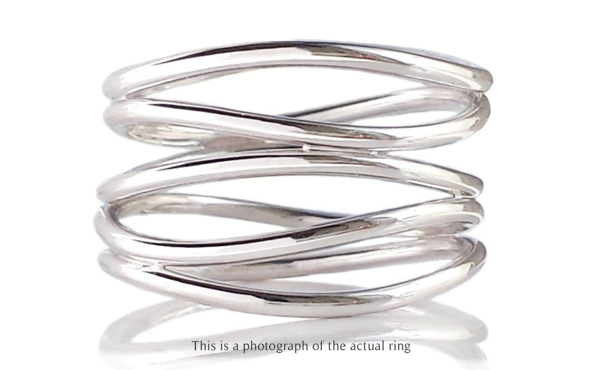 Tiffany & Co Elsa Peretti 18 White Gold Wave Ring - Bloomsbury Manor Ltd