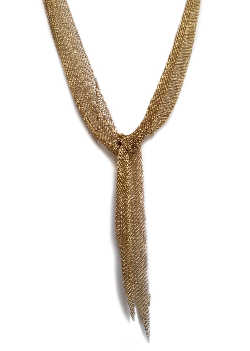 Tiffany & Co. Elsa Peretti 18k Yellow Gold Mesh Scarf Necklace - Bloomsbury Manor Ltd