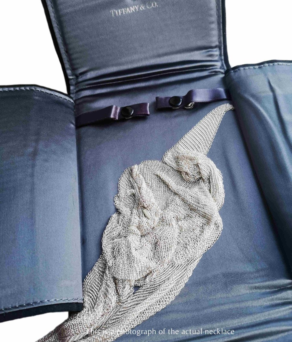 Tiffany & Co. Elsa Peretti Mesh Scarf Necklace in Silver in case - Bloomsbury Manor Ltd
