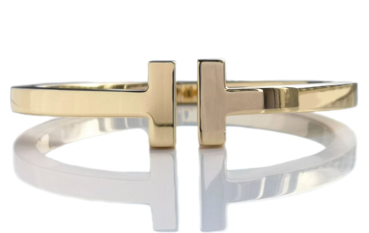 Tiffany & Co. Gold Square Hinged T Bracelet - Bloomsbury Manor Ltd