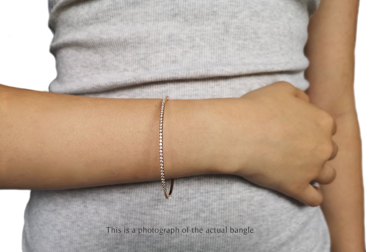 Tiffany & Co Metro 18k Rose Gold Diamond Bangle - Bloomsbury Manor Ltd