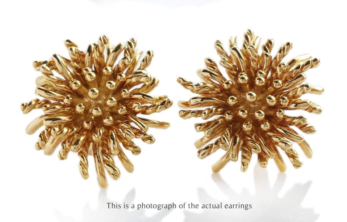 Tiffany & Co Sea Vintage Sea Anemone Clip Earrings - Bloomsbury Manor Ltd