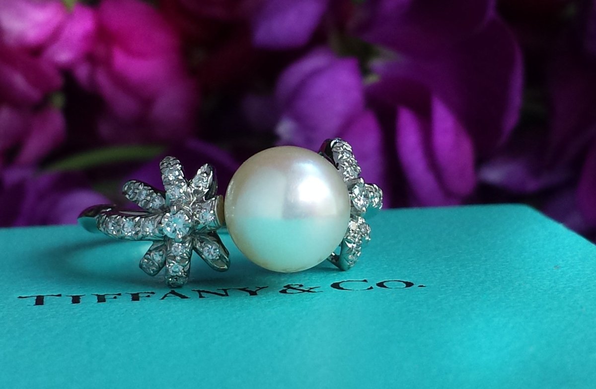Tiffany & Co. South Sea Pearl & Diamond Fireworks Ring - Bloomsbury Manor Ltd