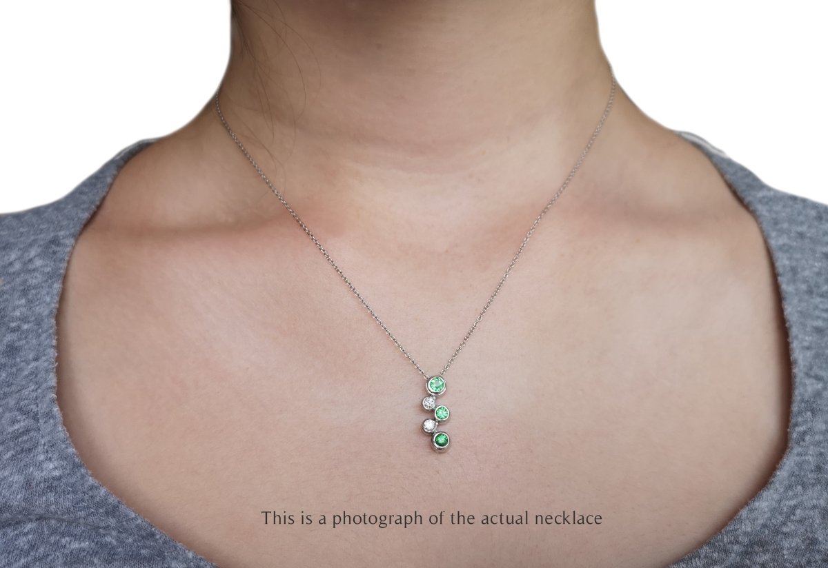 Tiffany & Co Tsavorite Garnet & Diamond Bubbles Pendant - Bloomsbury Manor Ltd