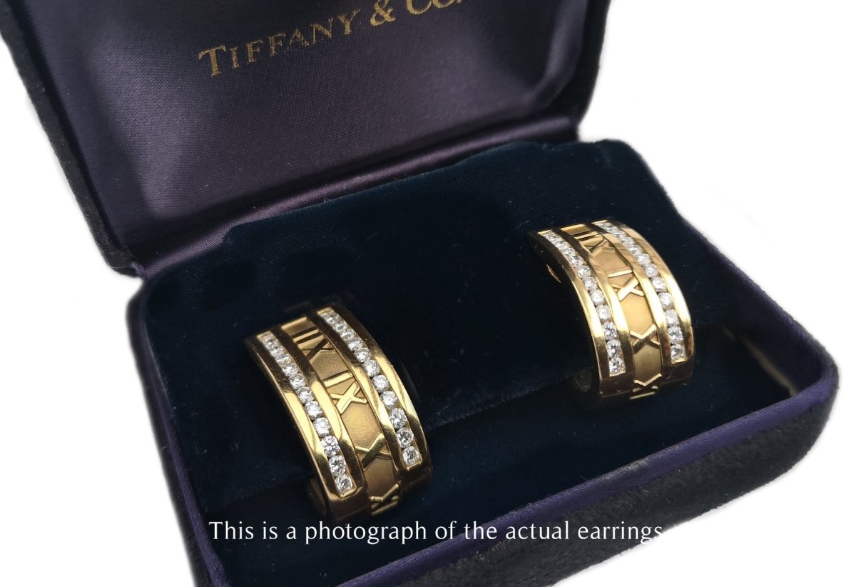 Tiffany & Co. Vintage Diamond Atlas Earrings 1995 - Bloomsbury Manor Ltd