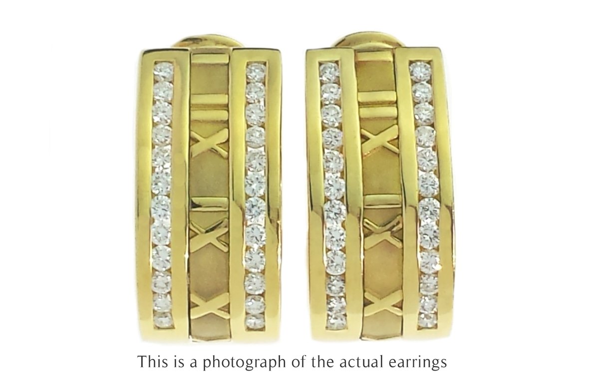 Tiffany & Co. Vintage Diamond Atlas Earrings 1995 - Bloomsbury Manor Ltd