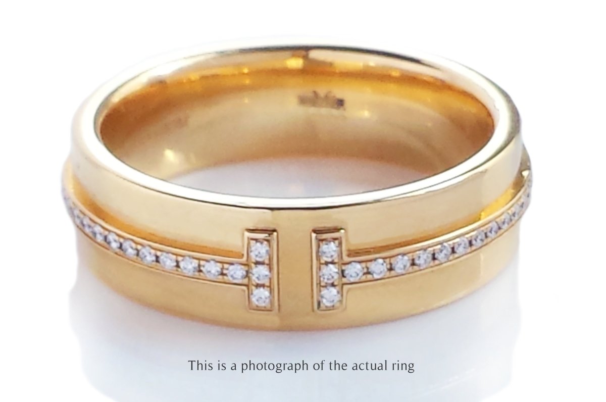 Tiffany & Co Wide T Diamond Ring 18k Gold - Bloomsbury Manor Ltd