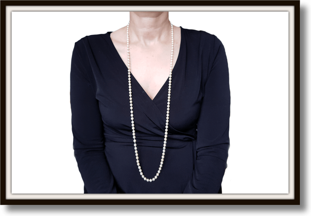 Vintage 1920s Cultured Akoya Pearl Sautoir Necklace with Paste Clasp - Bloomsbury Manor Ltd