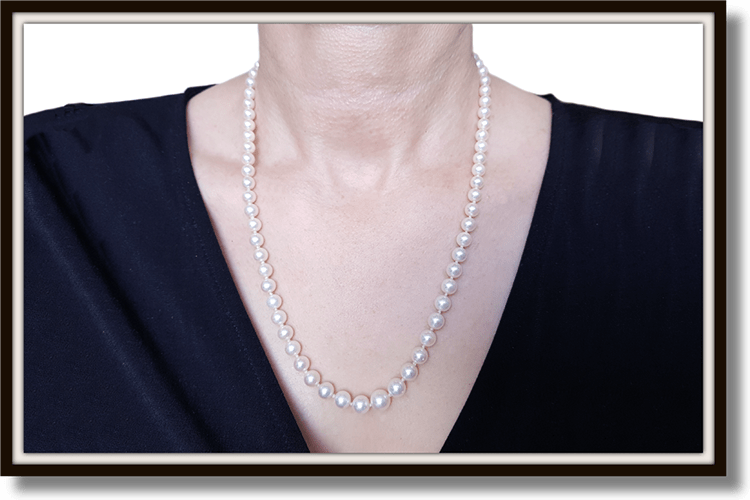 Vintage Graduated Akoya Cultured Pearl Necklace 20" - Bloomsbury Manor Ltd
