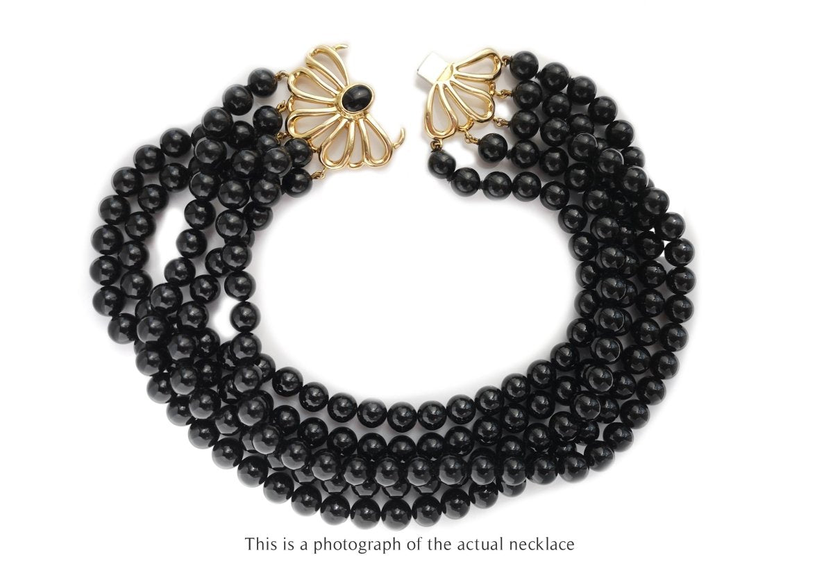 Vintage Tiffany & Co Paloma Picasso 5 Strand 18k Gold Choker Necklace - Bloomsbury Manor Ltd