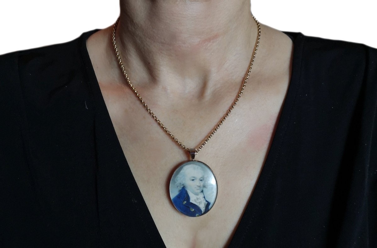 18th Century Georgian English George Engleheart Miniature Portrait Pendant - Bloomsbury Manor Ltd