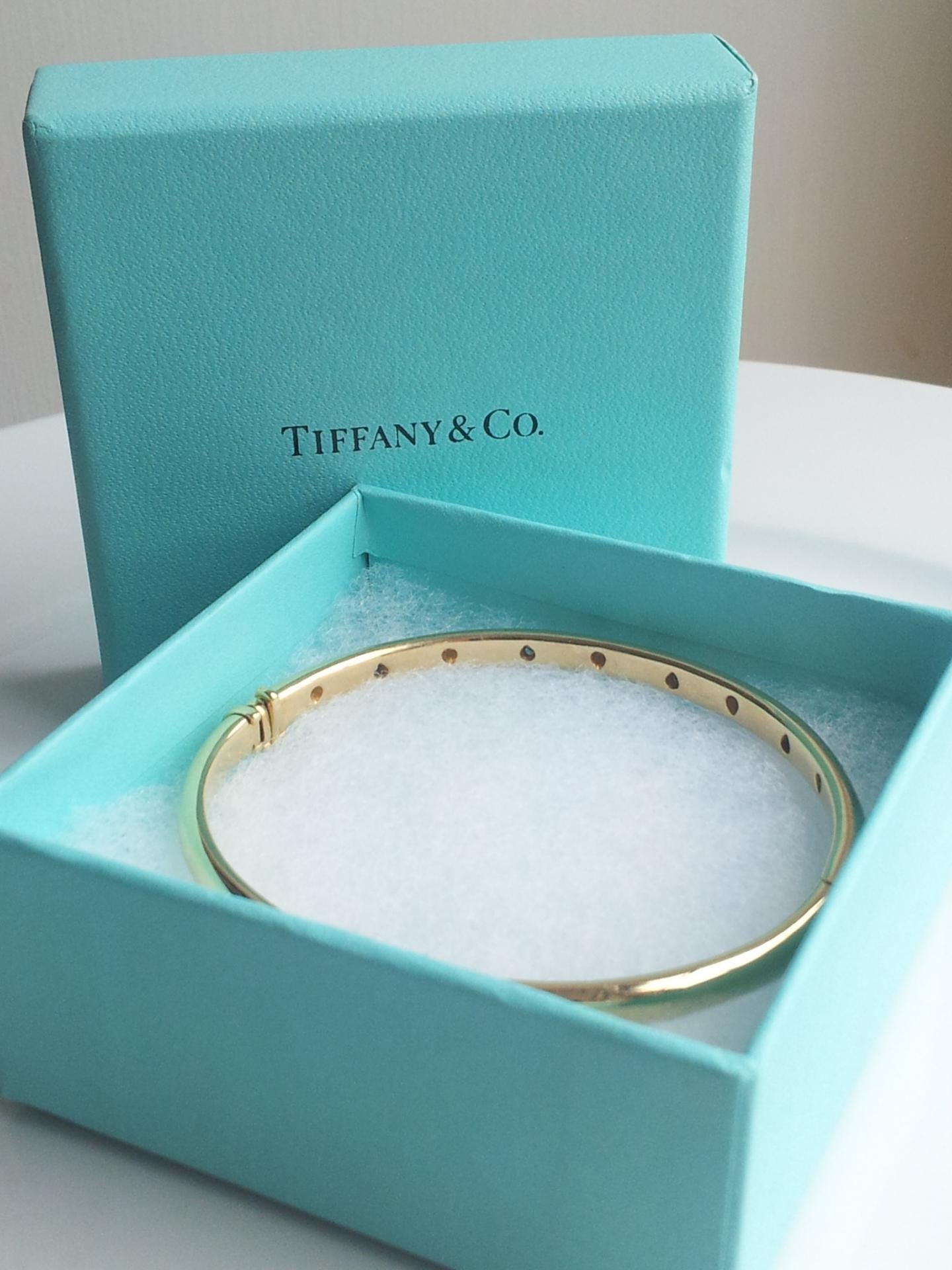 Tiffany & Co. 'Etoile' Diamond Bangle / Bracelet, in 18K Gold & Platinum