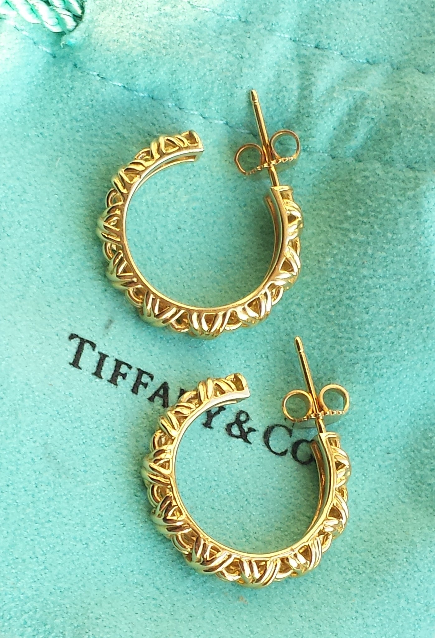Rare Tiffany & Co. Vintage Signature X Hoop Earrings 21.2mm
