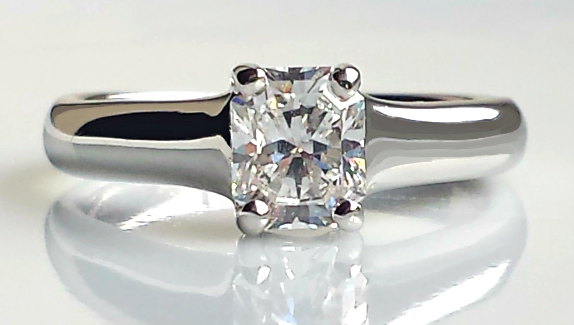 Tiffany & Co 0.66ct F/VVS2 Rectangular Lucida Diamond Engagement Ring