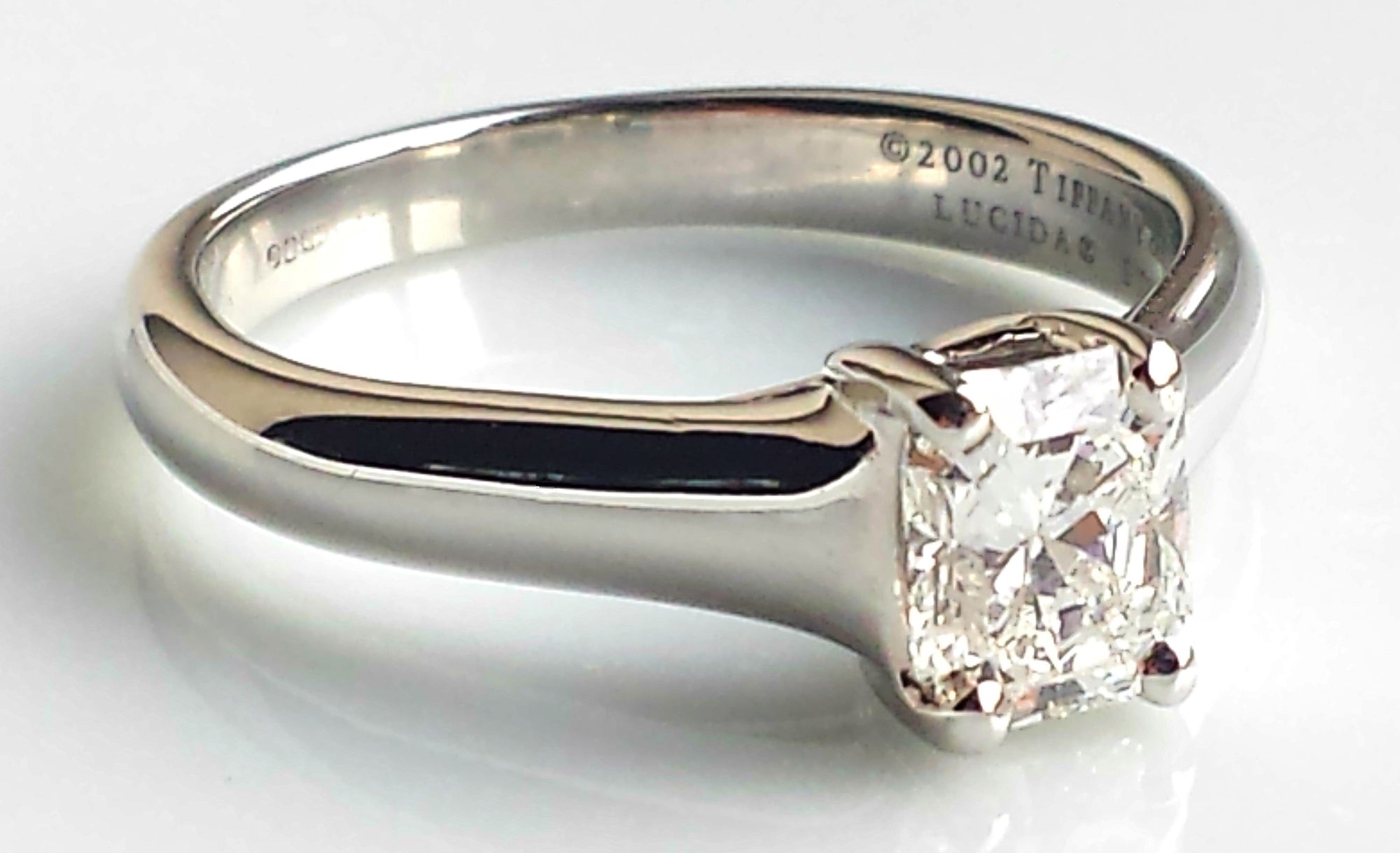 Tiffany & Co 0.66ct F/VVS2 Rectangular Lucida Diamond Engagement Ring