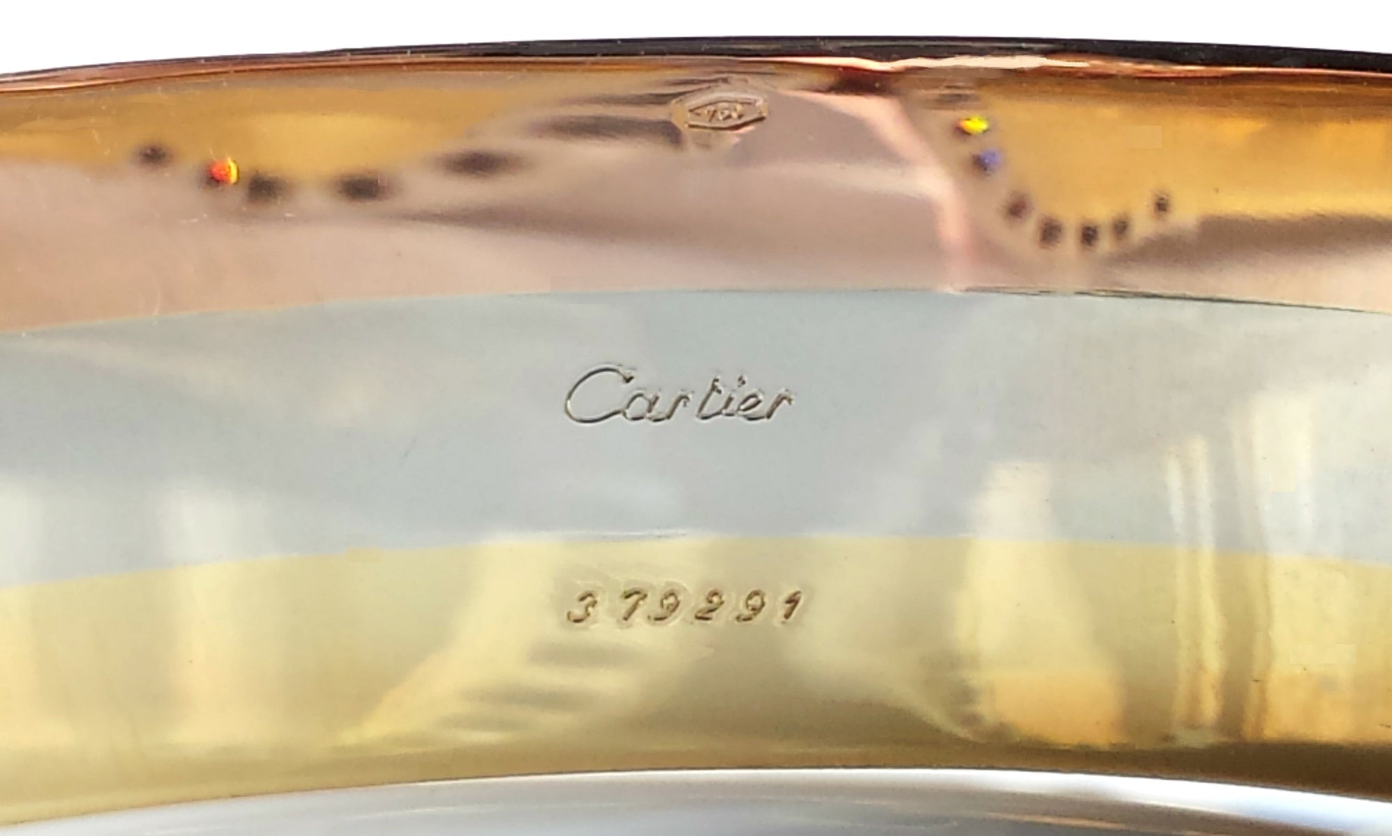 Cartier Double C 'de Cartier' Decor Trinity Bracelet in 18K gold & diamond setting