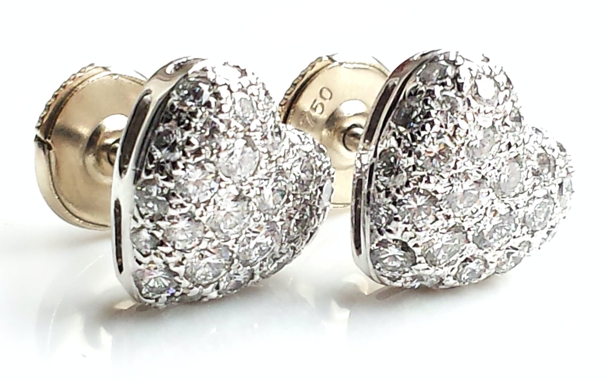 Cartier 1.0tcw Diamond Pavé Set Heart Earrings