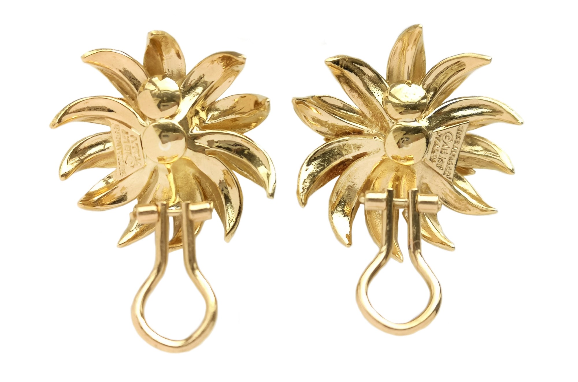 Vintage Tiffany & Co. 1960s Flower Earrings in 18K Gold