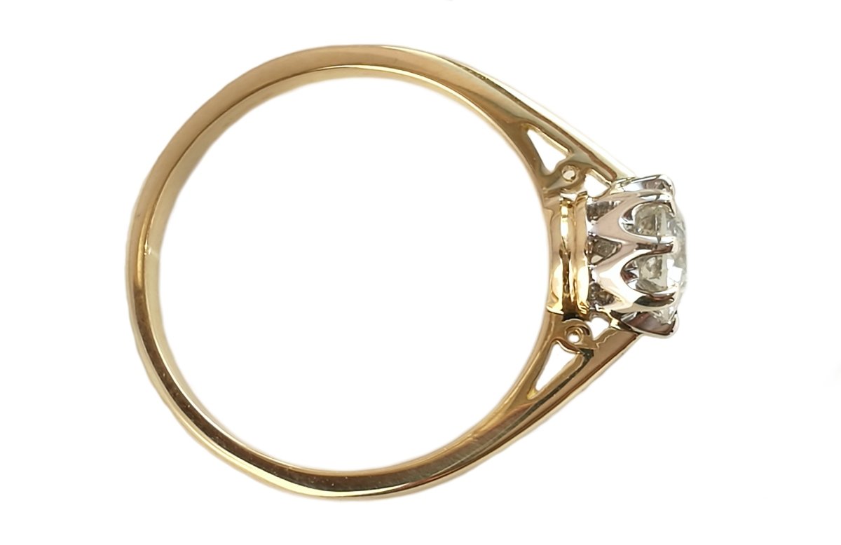 Antique 0.75ct Old Cut Round Diamond Engagement Ring in 18k Gold - Bloomsbury Manor Ltd