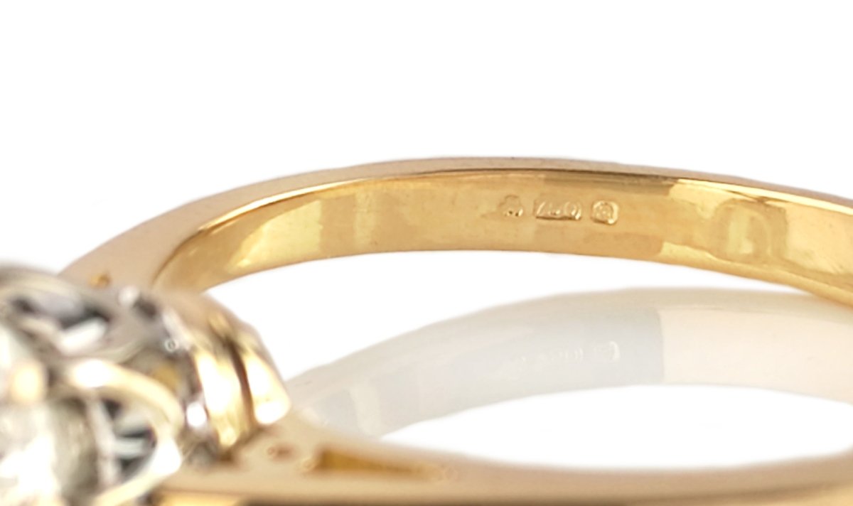 Antique 0.75ct Old Cut Round Diamond Engagement Ring in 18k Gold - Bloomsbury Manor Ltd