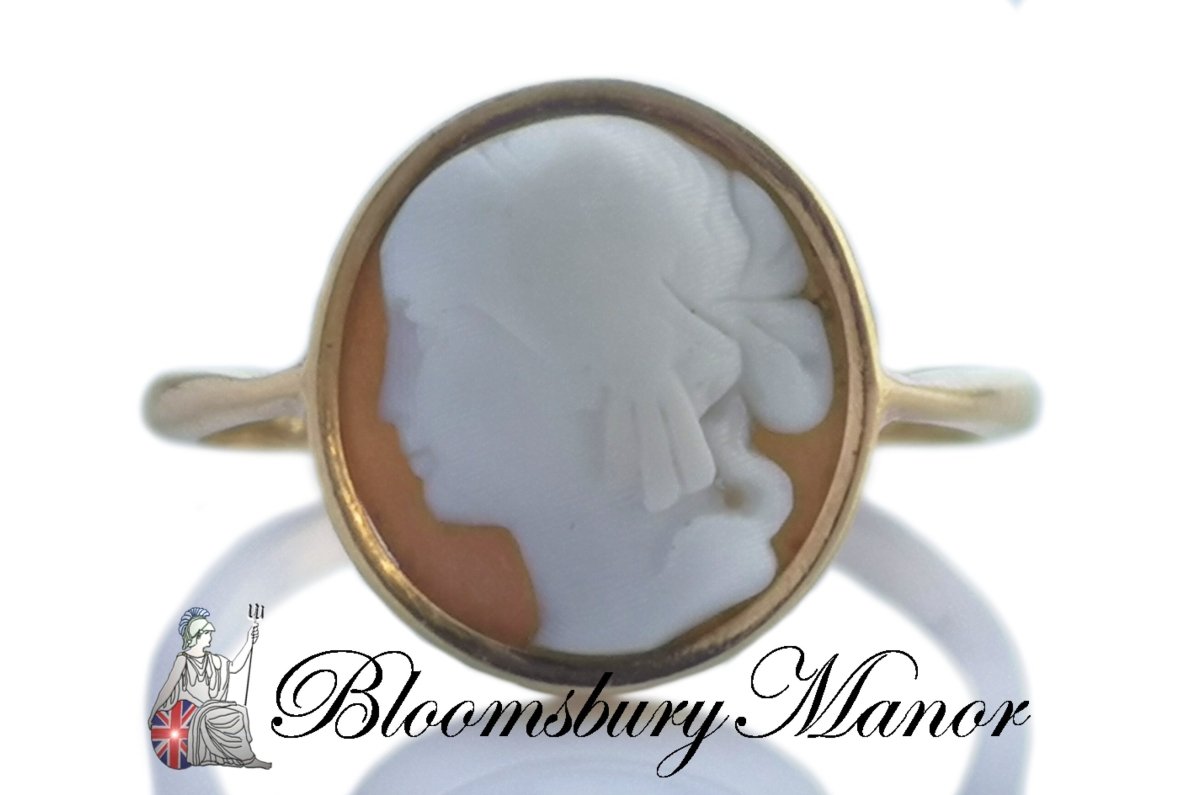 Antique Fine French 19th Century 18k Gold Cameo Ring - Bloomsbury Manor Ltd